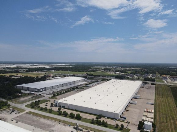 Drone photo of commercial building