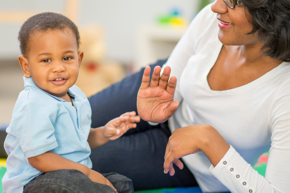 Teacher and toddler