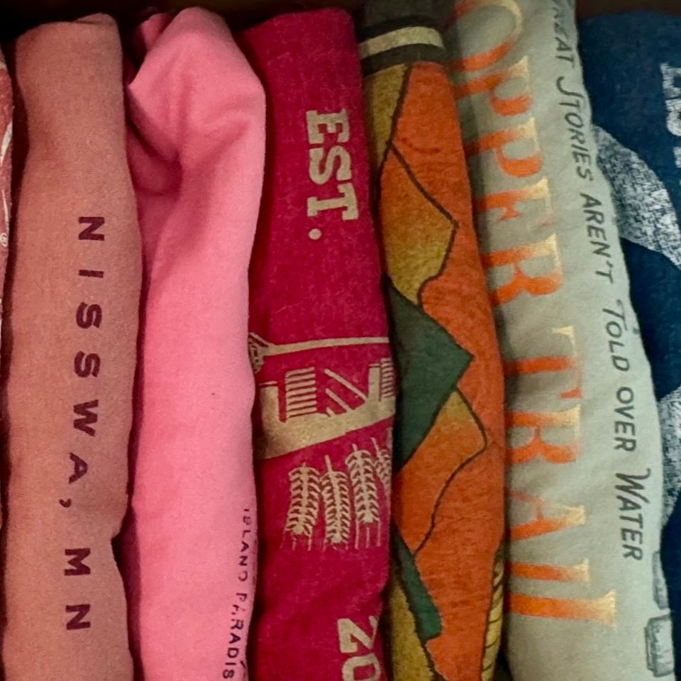 folded and packed clothing shirts