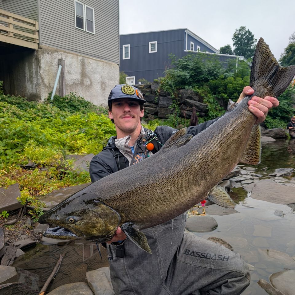 fisherman with salmon in New York