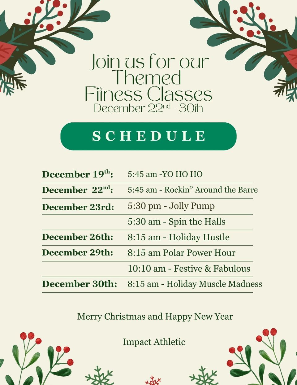 Themed fitness classes