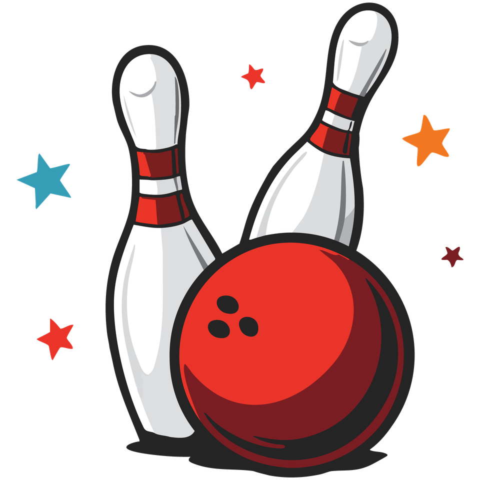 Bowling   pins with red ball 06