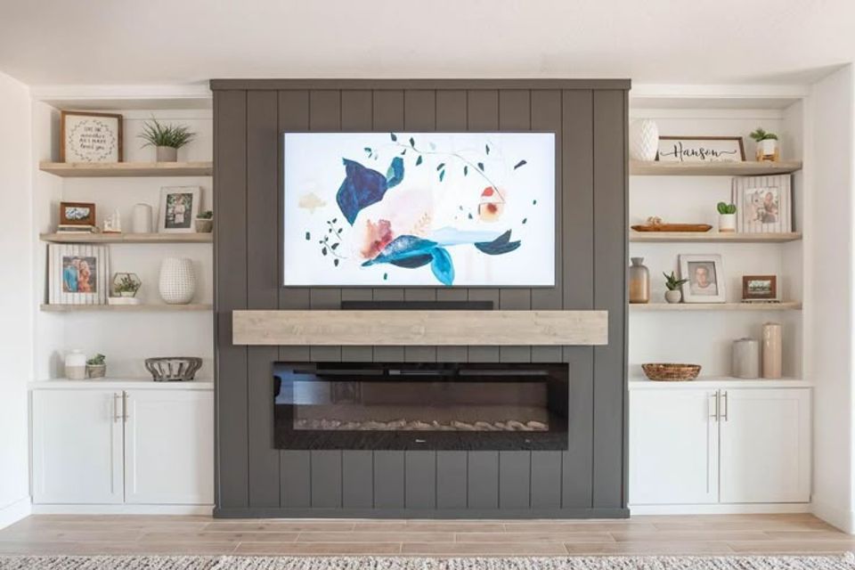 Fireplace media wall