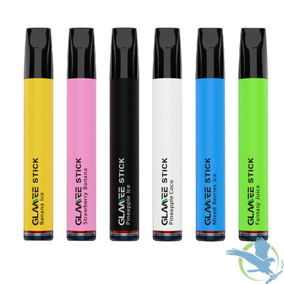 Glamee stick 3.8ml 1000 puffs 650mah prefilled salt nicotine disposable pod device   display of 10 wholesale vape midwest distribution  58448