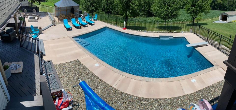 J's property maintenance pool concrete patio palmyra