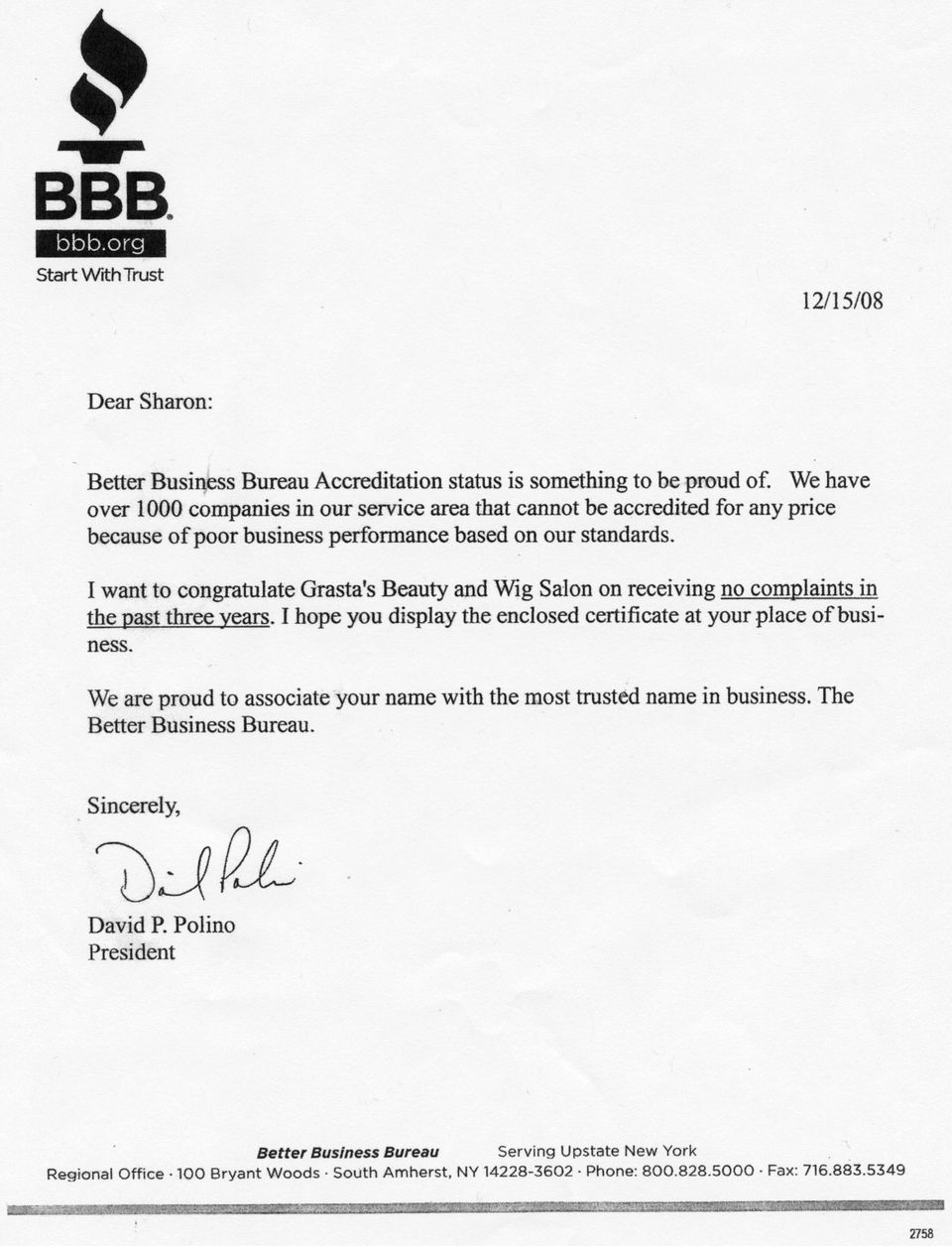 Bbb letter