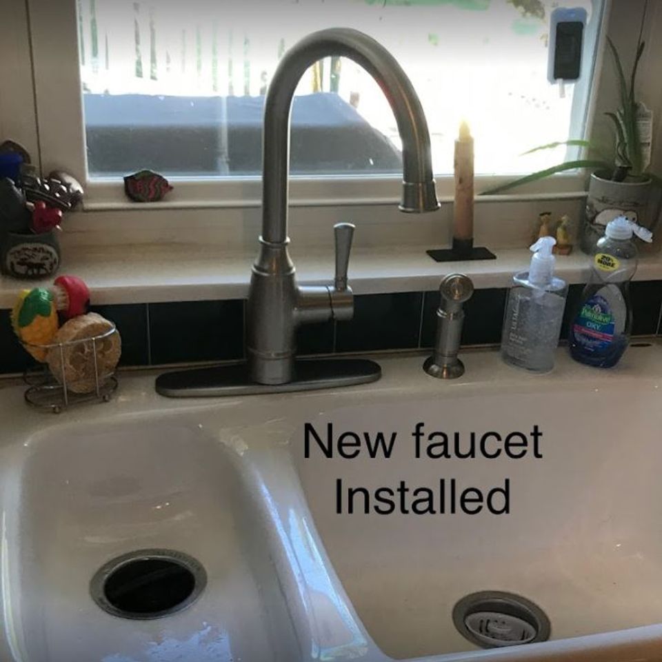 Interior new faucet installed