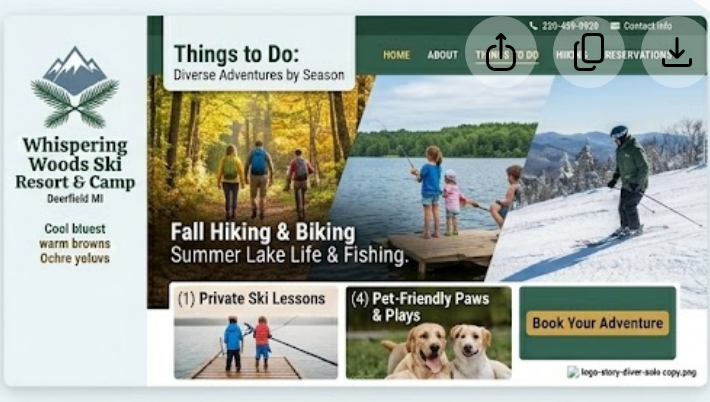 Campground website designs2 for four regions google gemini