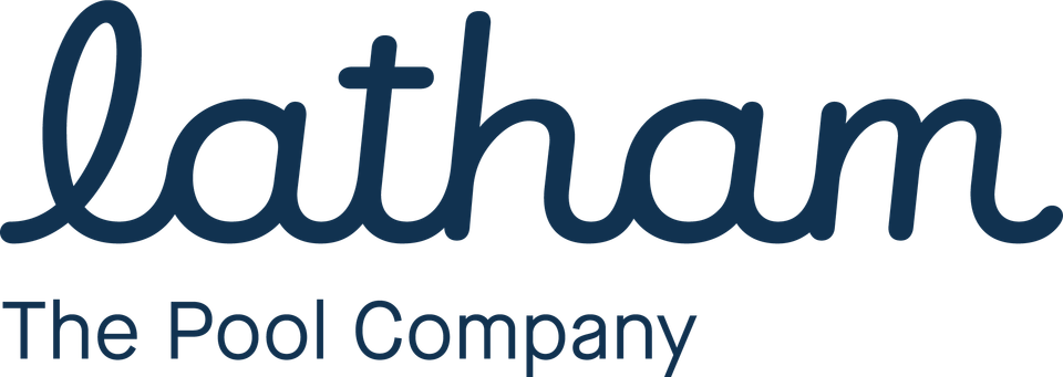Lathampools wordmark lockup blue