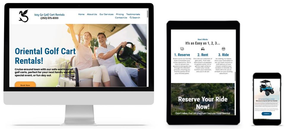 Website design for golf cart rentals