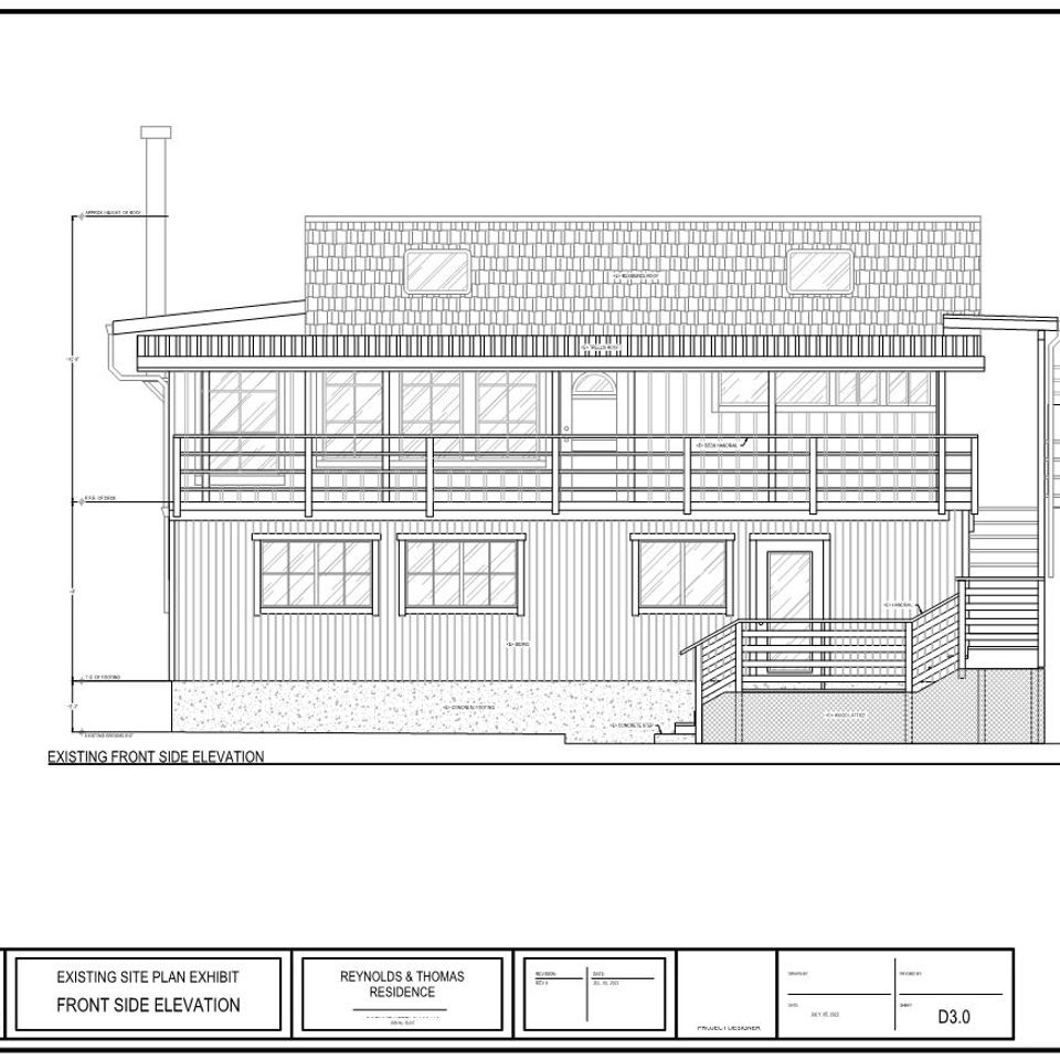 Reynolds residence side view elevation