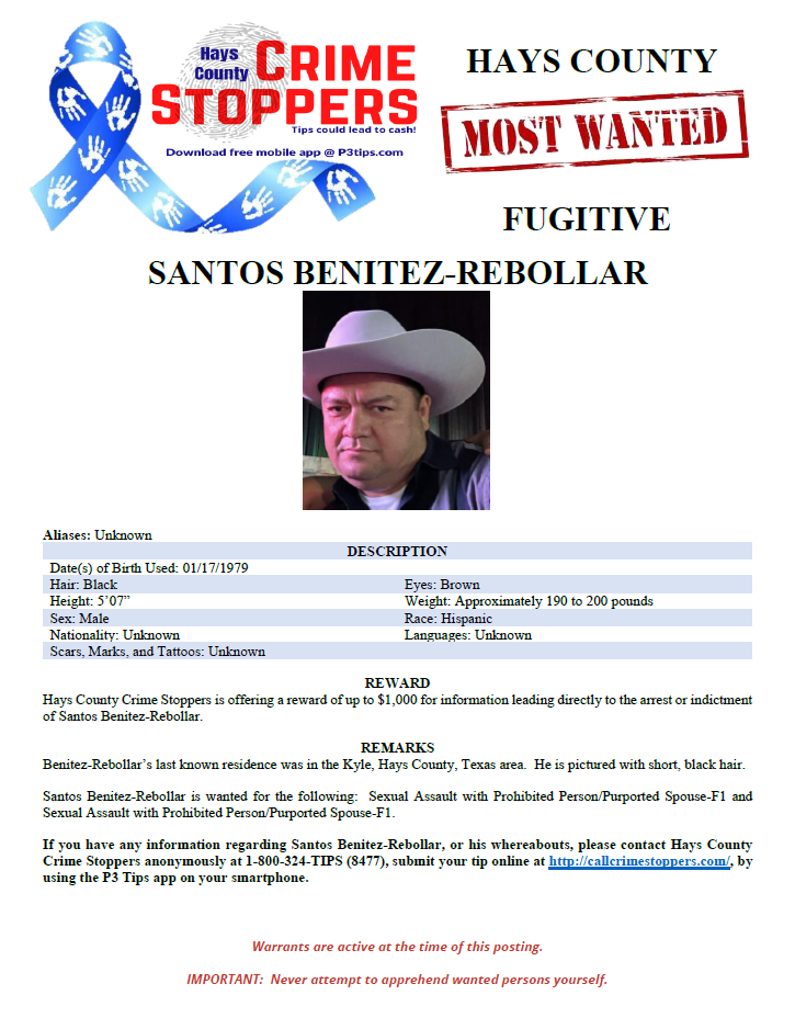 Santos rebollar most wanted poster