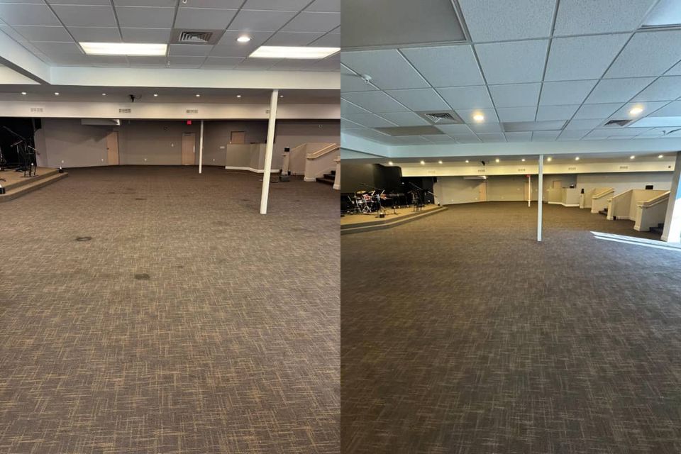 Business carpet before and after