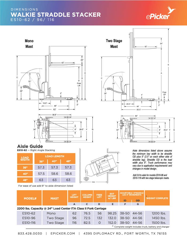 Walkie straddle stacker es10 62 96 1161024 2