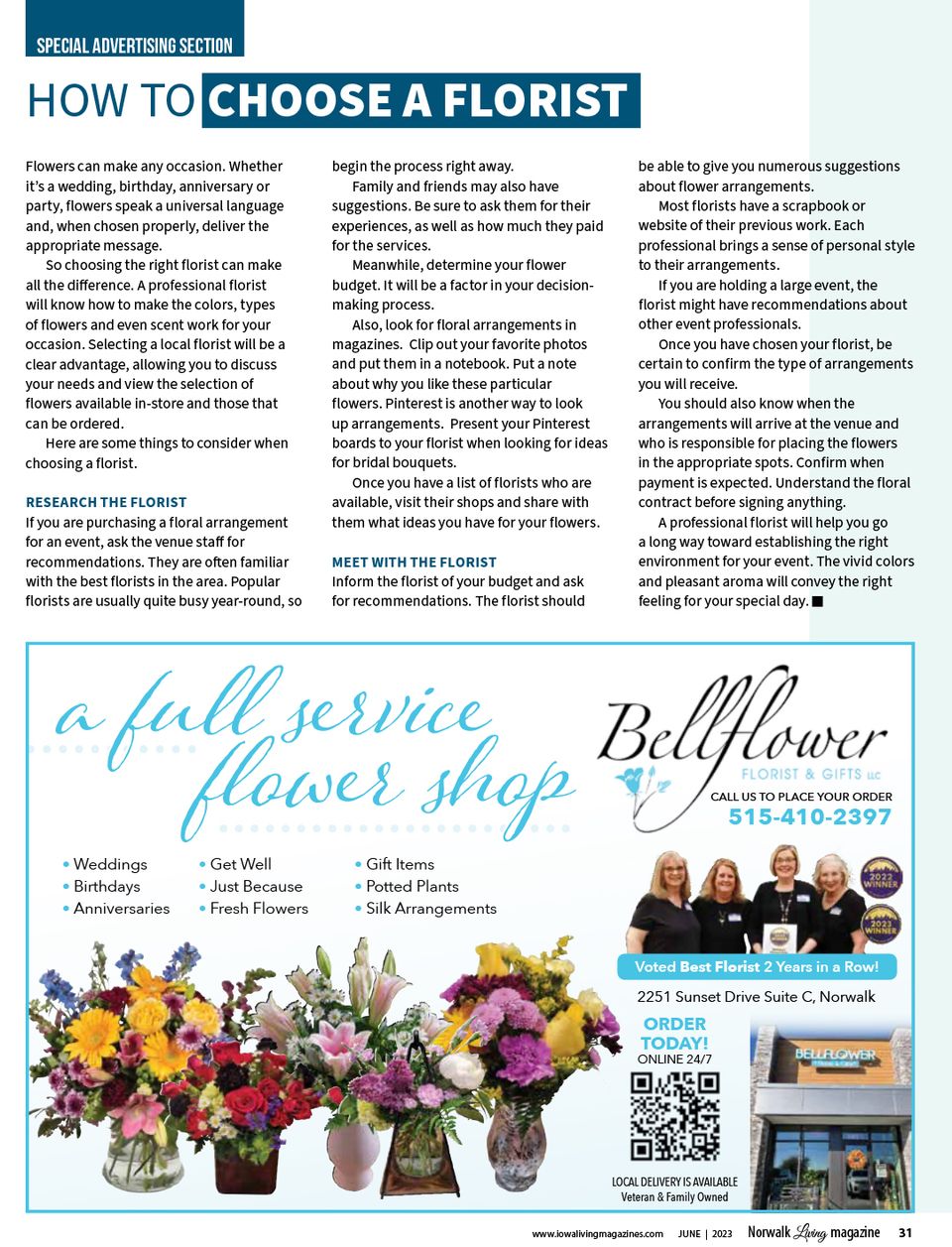 Florist   june 23 norwalk
