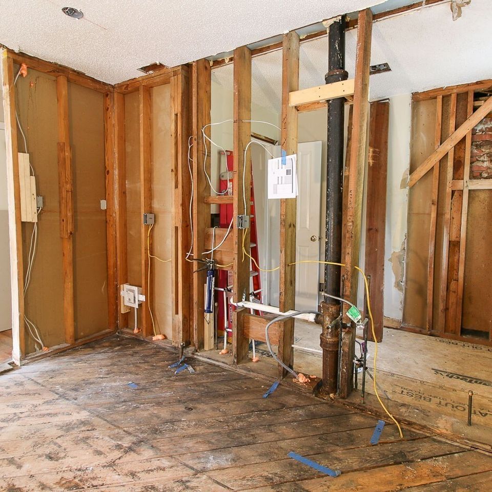 View wall between kitchen bathroom