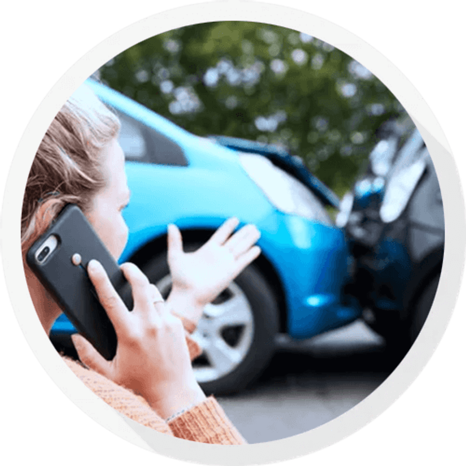 Woman calling about car accident