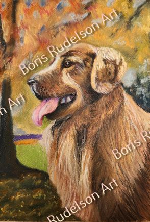 Pastel. Golden retriever
