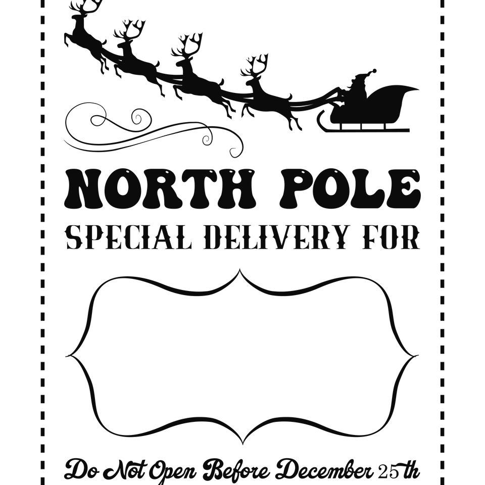 Seasons   christmas santa sack north pole special delivery 06 black