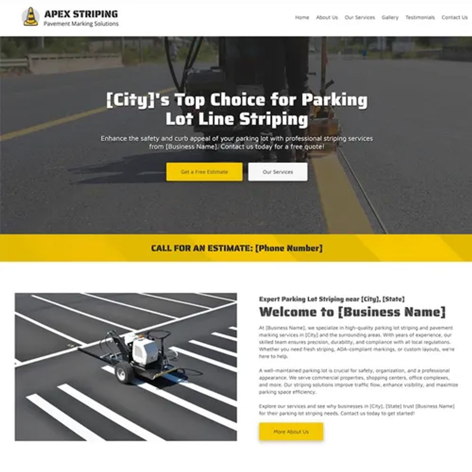 Awf  parking lot striping website design theme original