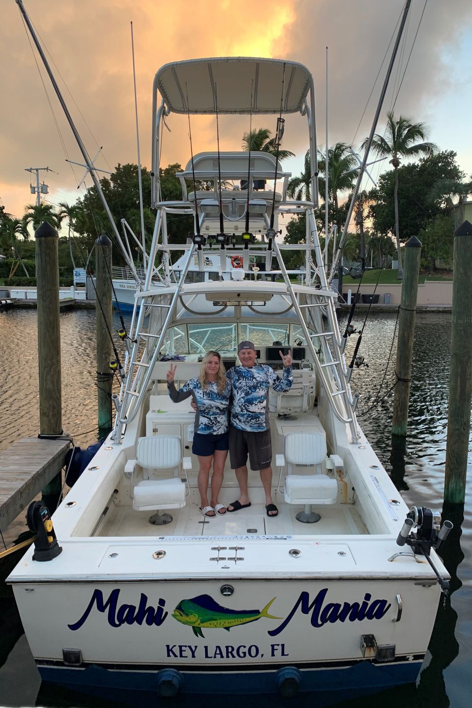 Mark and kelly back of boat