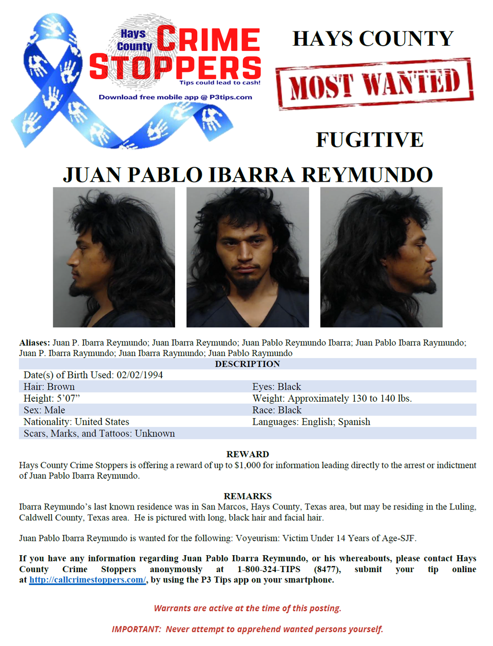 Ibarra raymundo most wanted poster