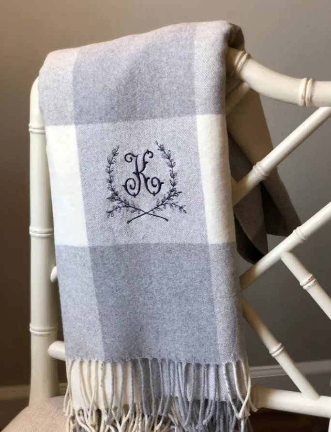 Monogrammed Throw Blanket