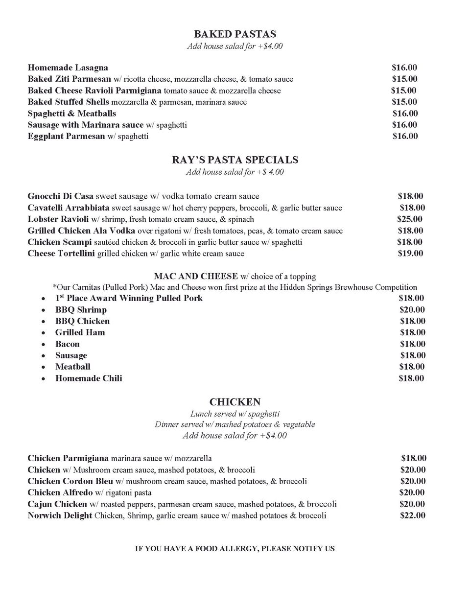 Lunch menu rays  page 4