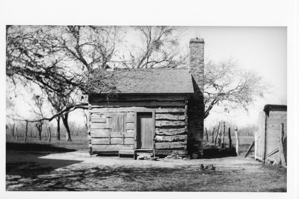 Polley log cabin cook house   fannie latchford collection   tx st. library   archives   purchased by shirley grammer