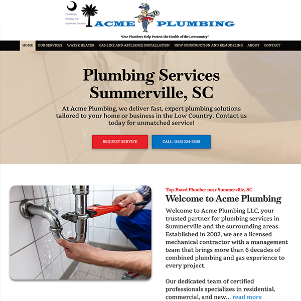 Acme plumbin website design theme original original