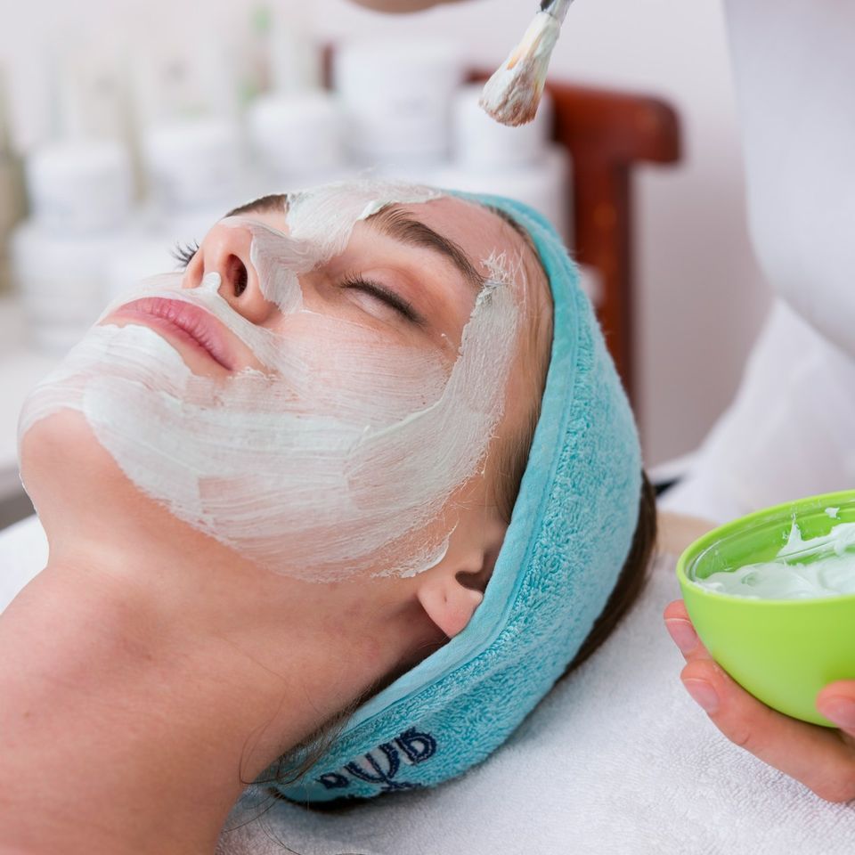 A woman relaxing during her spa visit