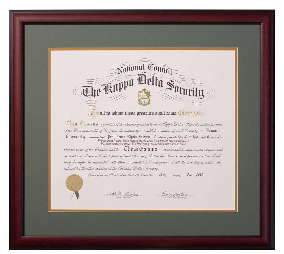 Kd charter framed