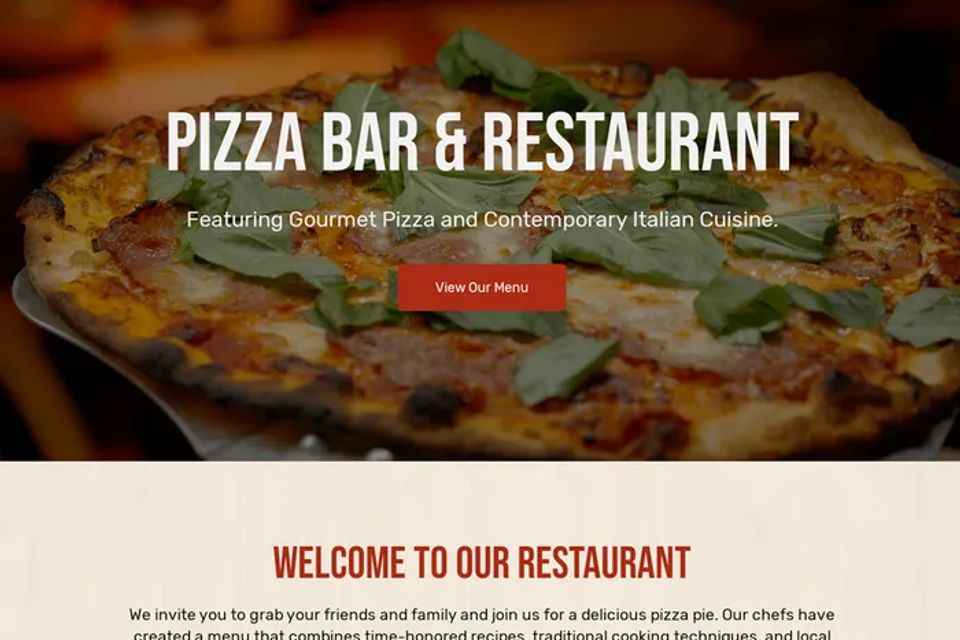 Gourmet brick oven pizza website template original