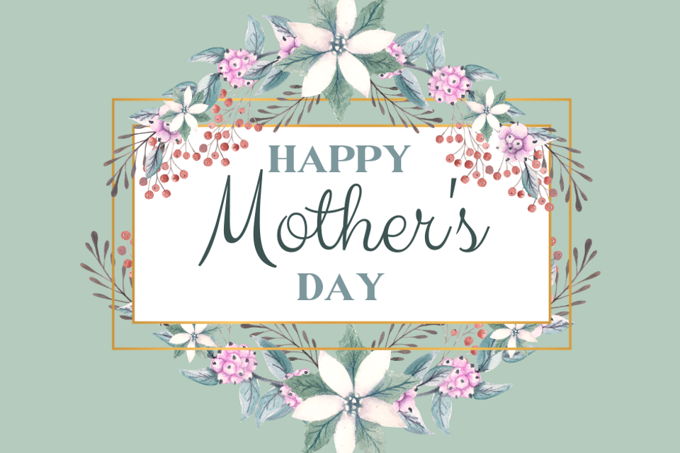 Green minimalist happy mother's day facebook post