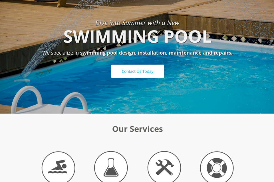 Swimming pool company website design theme original