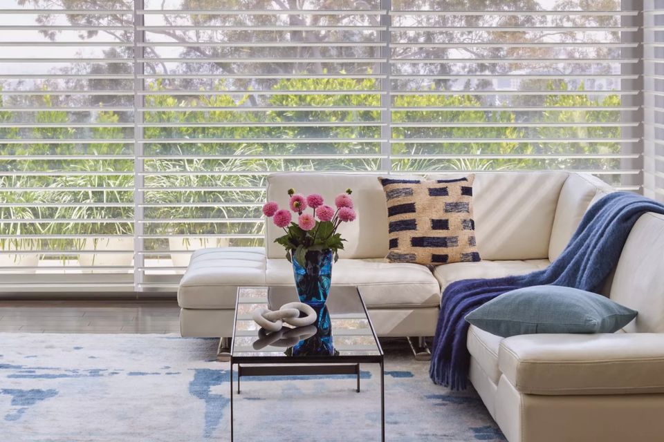 Different styles of window shades including roller, cellular, Roman, woven wood