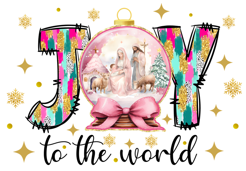 Seasons   christmas nativity joy to the world pink png
