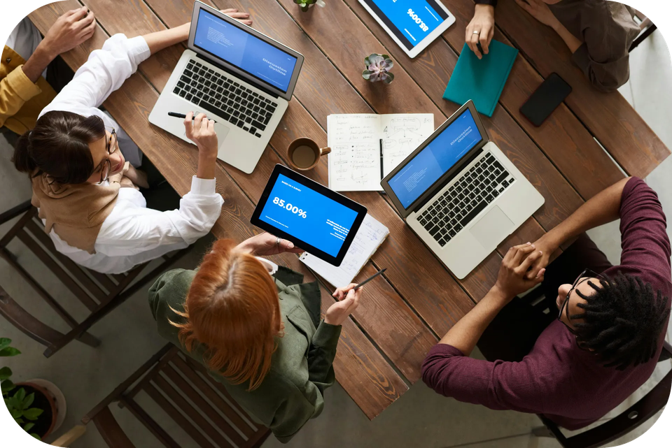 people working on laptops