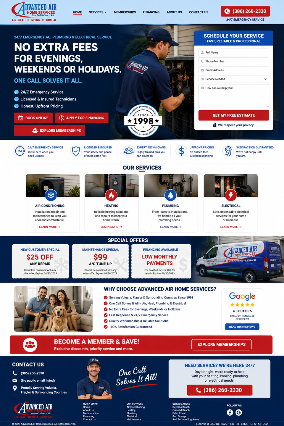 Advanced air services mockup no email