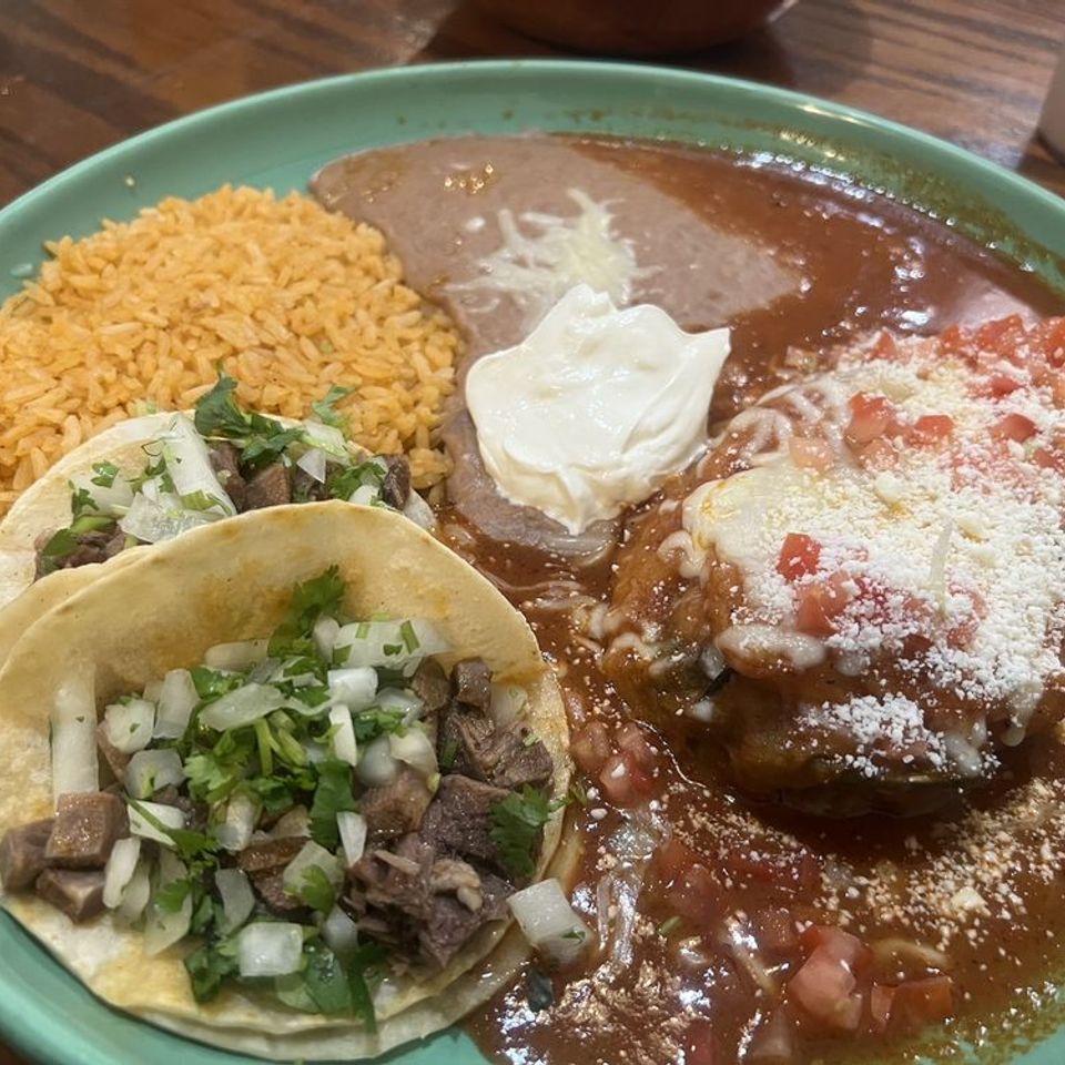 Taqueria franco relleno tacos meal