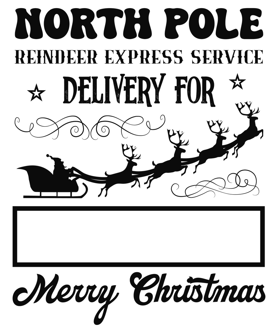Seasons   christmas santa sack north pole reindeer express service 09 black