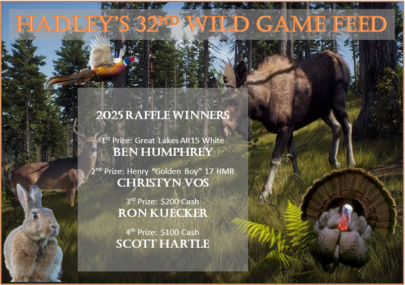 2025 wild game feed raffle winners