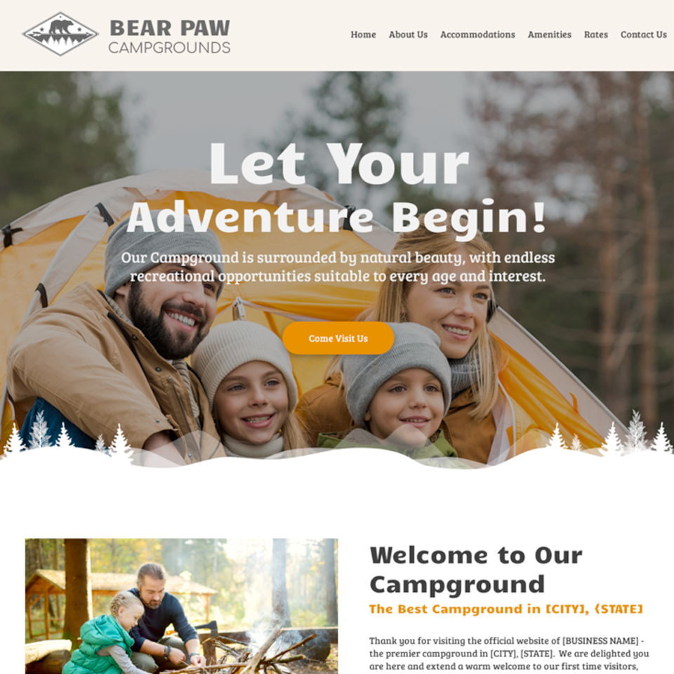 Campground website theme