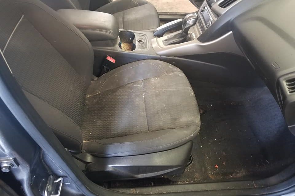 Front seat before