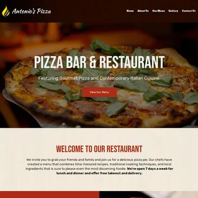 Gourmet brick oven pizza website template original