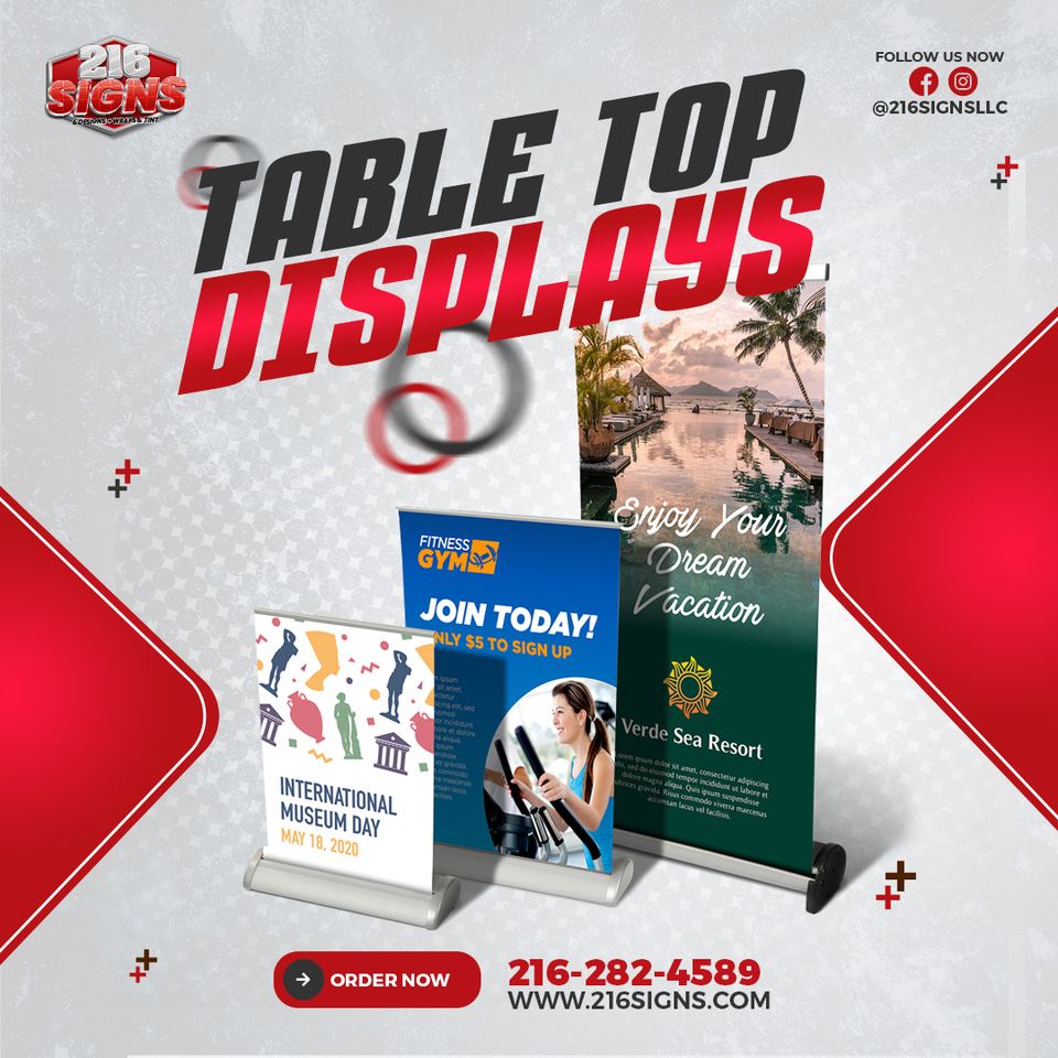 216 signs table top displays