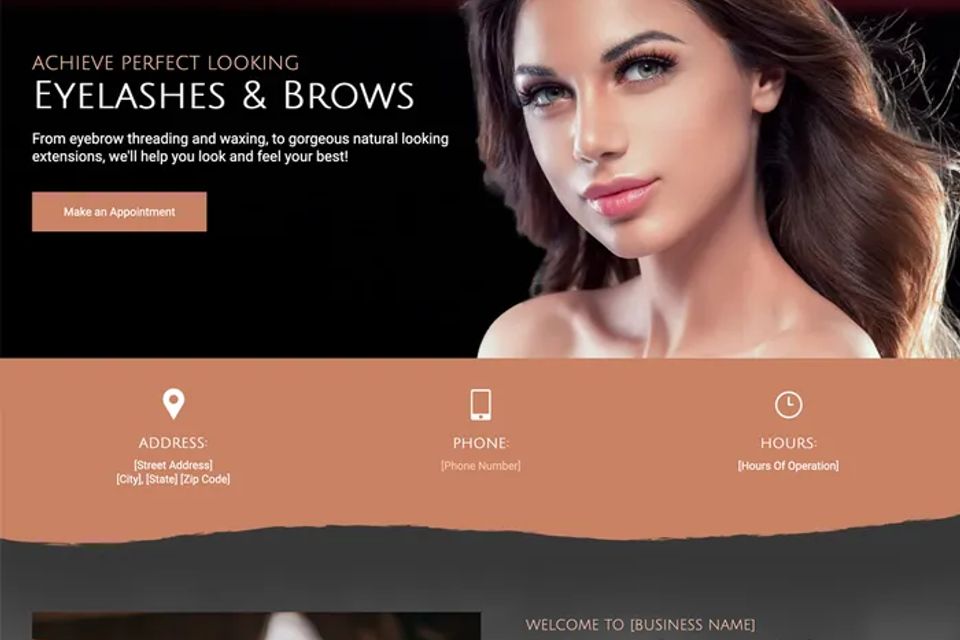 Eyelash eyebrow threading salon website design original