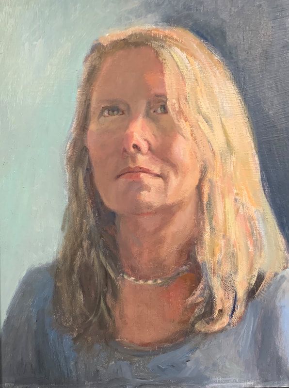 Moore devianne self portraitt oil on panel 11x 14