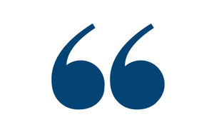 Quotation mark in dark blue
