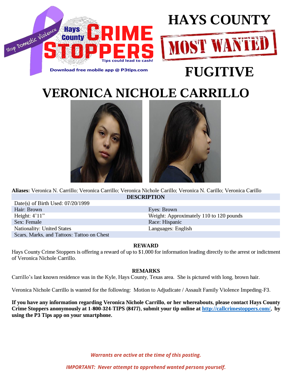 Carrillo most wanted poster